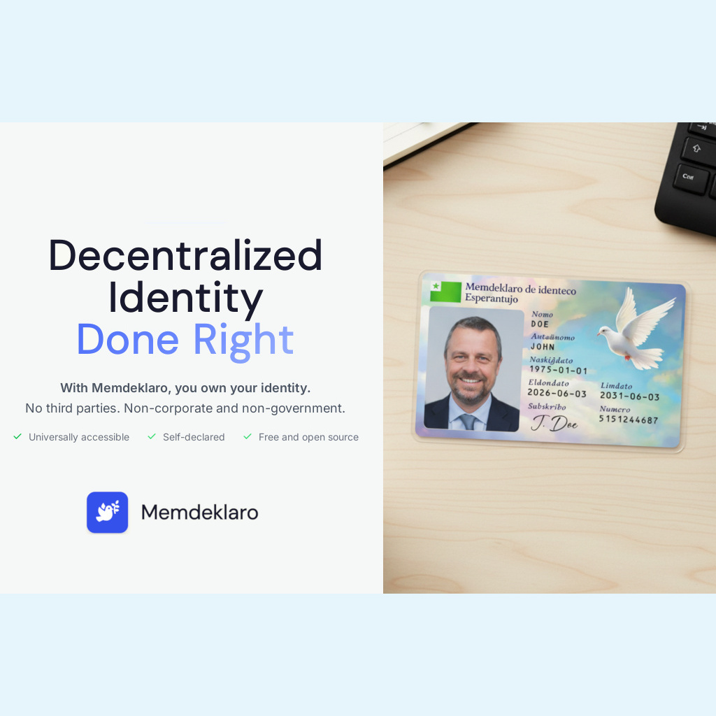 Memdeklaro - Self-sovereign identity, Decentralized identity